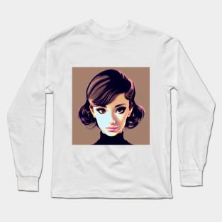 Audrey Hepburn, Confident Witty Fun Flirty Smart Actress, Elegant Classic Beauty Long Sleeve T-Shirt